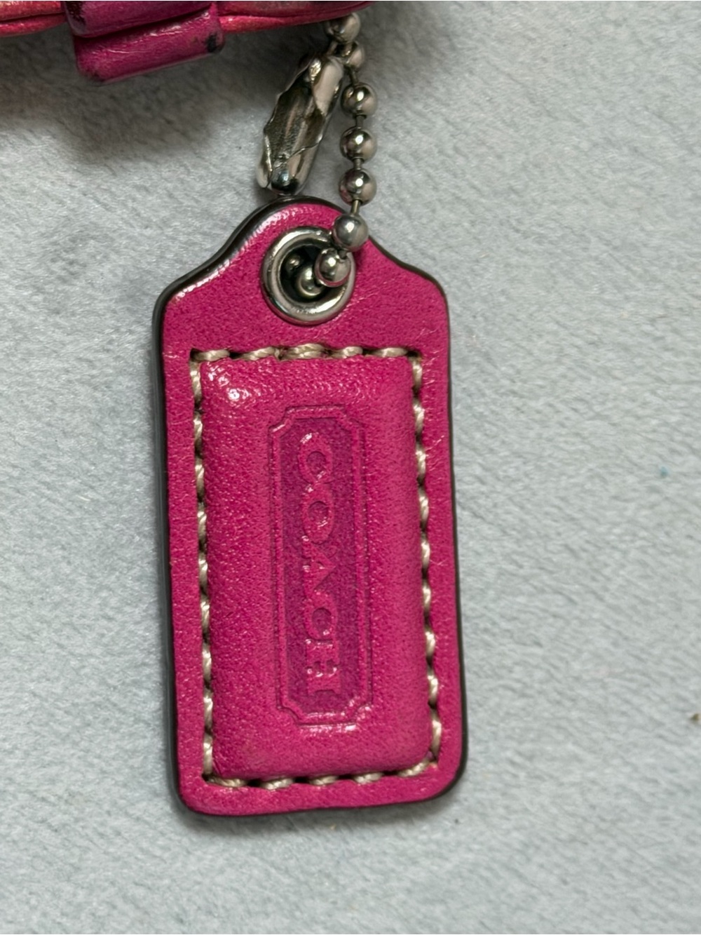 Coach Turlock Hot Pink Jaquard Leather Canvas Wrislet Mini Bag Y2K - Picture 7 of 14